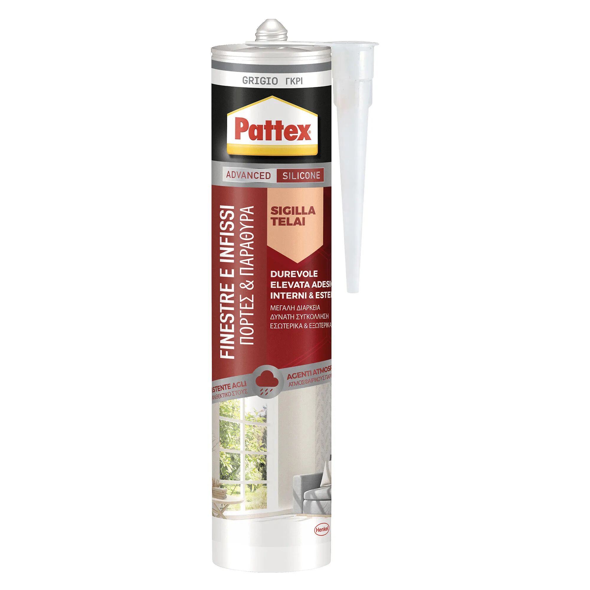 Pattex SILICONE NEUTRO  PER SERRAMENTI GRIGIO 280 ml