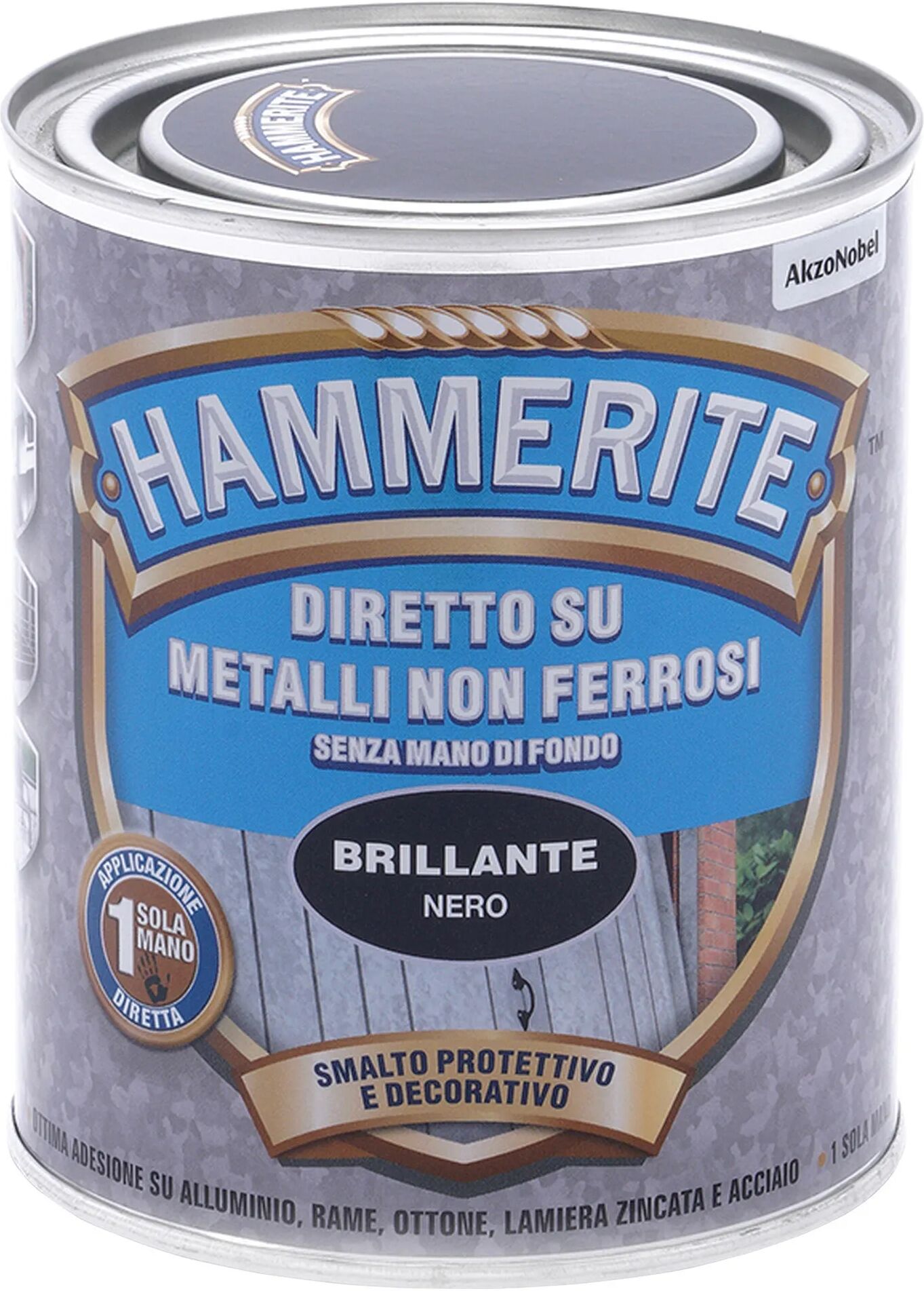 Hammerite SMALTO METALLI NON FERROSI  0,75l BRILLANTE NERO 8-10 m² CON 1 l