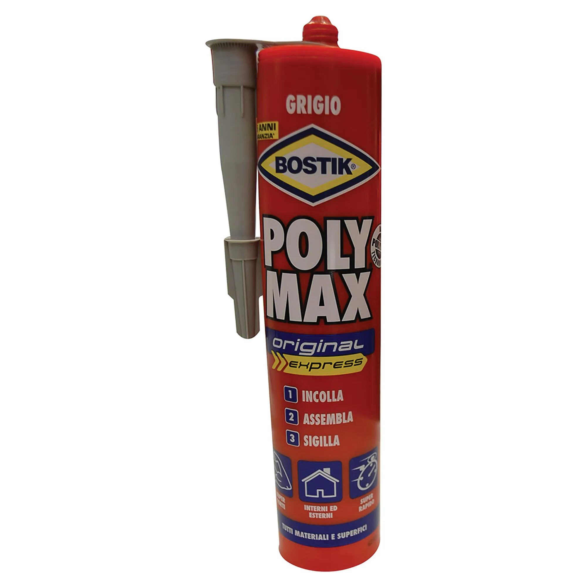 Polymax ADESIVO  ORIGINAL BOSTIK 425g EXPRESS GRIGIO PIASTRELLE MATTONI E ALLUMINIO