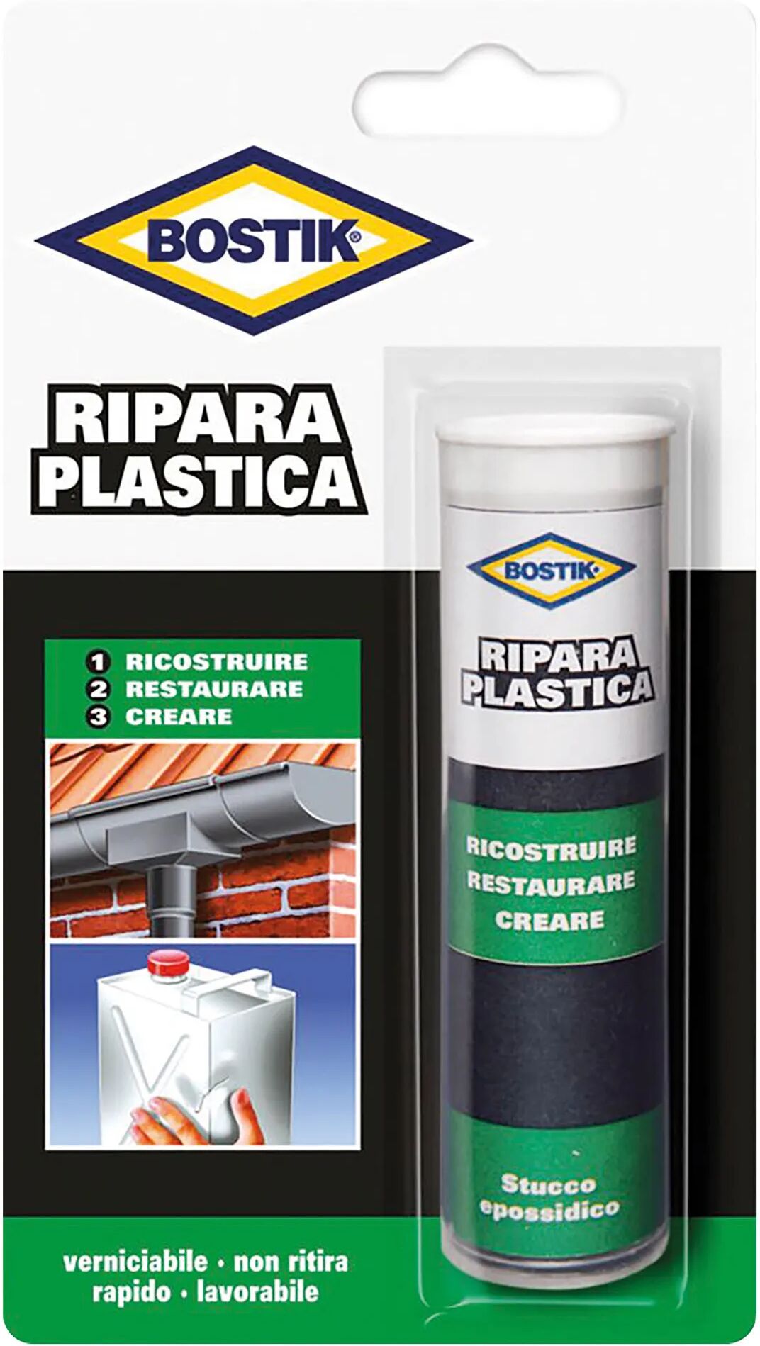 Bostik STUCCO EPOSSIDICO  RIPARA PLASTICA ADATTO PER RIPARAZIONI SU PLASTICA 56 g