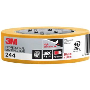 3M NASTRO MASCHERATURA 244 36mm x 50m GIALLO ANTIGOCCIA RESISTE FINO 150 GIORNI 3M NASTRO MASCHERATURA 244 36mm x 50m GIALLO ANTIGOCCIA RESISTE FINO 150 GIORNI