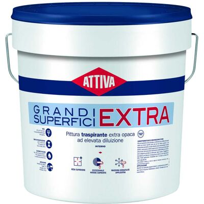 Attiva IDROPITTURA TRASPIRANTE 14 l ALTA DILUIZIONE COPERTURA FINO A 120 m² 2 MANI Attiva IDROPITTURA TRASPIRANTE 14 l ALTA DILUIZIONE COPERTURA FINO A 120 m² 2 MANI
