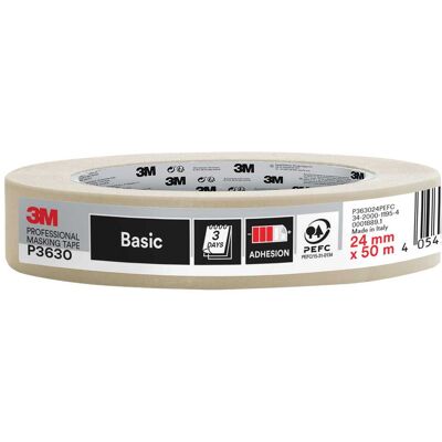 3M NASTRO MASCHERATURA P3630 24mm x 50m BEIGE PER INTERNI IDEALE PER SUPERFICI LISCE 3M NASTRO MASCHERATURA P3630 24mm x 50m BEIGE PER INTERNI IDEALE PER SUPERFICI LISCE