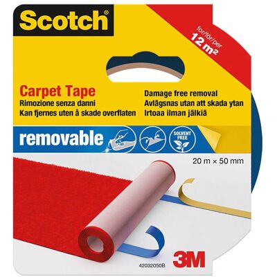 3M NASTRO BIADESIVO 50 mm X 20 m RIMOVIBILE PER TAPPETI E MOQUETTE 3M NASTRO BIADESIVO 50 mm X 20 m RIMOVIBILE PER TAPPETI E MOQUETTE