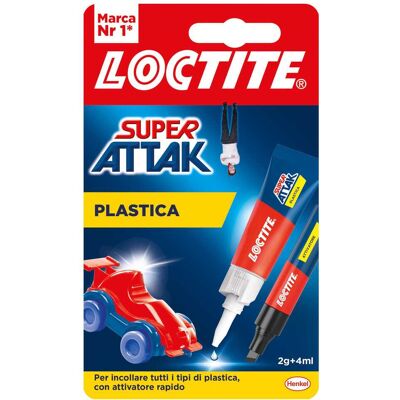Loctite SUPER ATTAK PLASTICA 2 g + 4 ml BICOMPONENTE TRASPARENTE Loctite SUPER ATTAK PLASTICA 2 g + 4 ml BICOMPONENTE TRASPARENTE