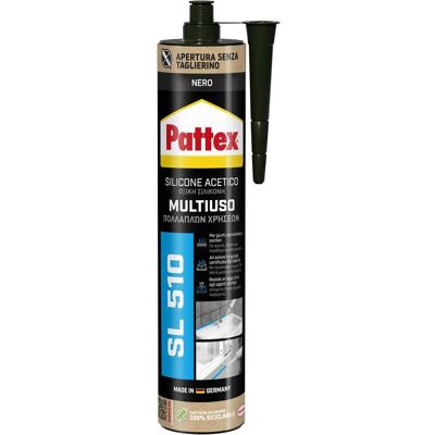 Pattex SILICONE ACETICO UNIVERSALE NERO 300 ml ALTA QUALITA Pattex SILICONE ACETICO UNIVERSALE NERO 300 ml ALTA QUALITA