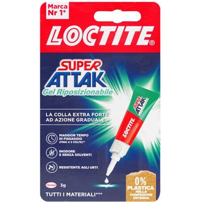 Loctite SUPER ATTAK RIPOSIZIONABILE GEL 3g EXTRA FORTE REGOLABILE INODORE Loctite SUPER ATTAK RIPOSIZIONABILE GEL 3g EXTRA FORTE REGOLABILE INODORE