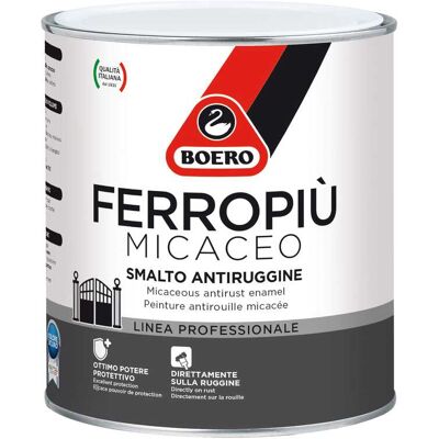 Boerorn SMALTO FERROMICACEO BOERO FERROPIU 2,5 l NERO GRAFITE GRANA FINE 10-11 m²/l PRONTO USO Boerorn SMALTO FERROMICACEO BOERO FERROPIU 2,5 l NERO GRAFITE GRANA FINE 10-11 m²/l PRONTO USO