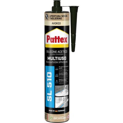 Pattex SILICONE ACETICO UNIVERSALE AVORIO RAL 1013 300 ml ALTA QUALITA Pattex SILICONE ACETICO UNIVERSALE AVORIO RAL 1013 300 ml ALTA QUALITA