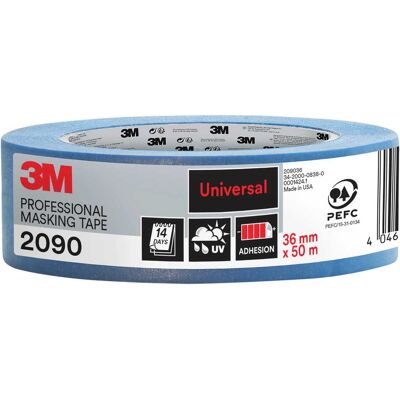 3M NASTRO MASCHERATURA 2090 36mm x 50m BLU WASHI INTERNO ESTERNO SUPERFICI LISCE/POCO RUVIDE 3M NASTRO MASCHERATURA 2090 36mm x 50m BLU WASHI INTERNO ESTERNO SUPERFICI LISCE/POCO RUVIDE