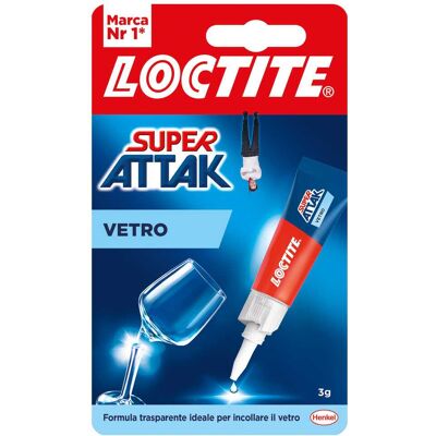 Loctite SUPER ATTAK VETRO 3 g ADESIVO ISTANTANEO TRASPARENTE E INVISIBILE Loctite SUPER ATTAK VETRO 3 g ADESIVO ISTANTANEO TRASPARENTE E INVISIBILE