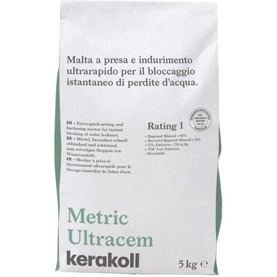 Kerakoll MALTA METRIC ULTRACEM 5 kg BLOCCAGGIO PERDITE ACQUA PRESA ULTRARAPIDA Kerakoll MALTA METRIC ULTRACEM 5 kg BLOCCAGGIO PERDITE ACQUA PRESA ULTRARAPIDA