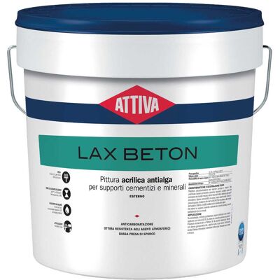 Attiva PITTURA ANTICARBONATAZIONE 14 l LAX BETON BASE MEDIA 10-12 m² CON 1 l Attiva PITTURA ANTICARBONATAZIONE 14 l LAX BETON BASE MEDIA 10-12 m² CON 1 l