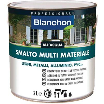 Blanchon SMALTO MULTIMATERIALE 2 l BIANCO RAL 9016 BASE ACQUA 10-12 m²/l PRONTO USO Blanchon SMALTO MULTIMATERIALE 2 l BIANCO RAL 9016 BASE ACQUA 10-12 m²/l PRONTO USO