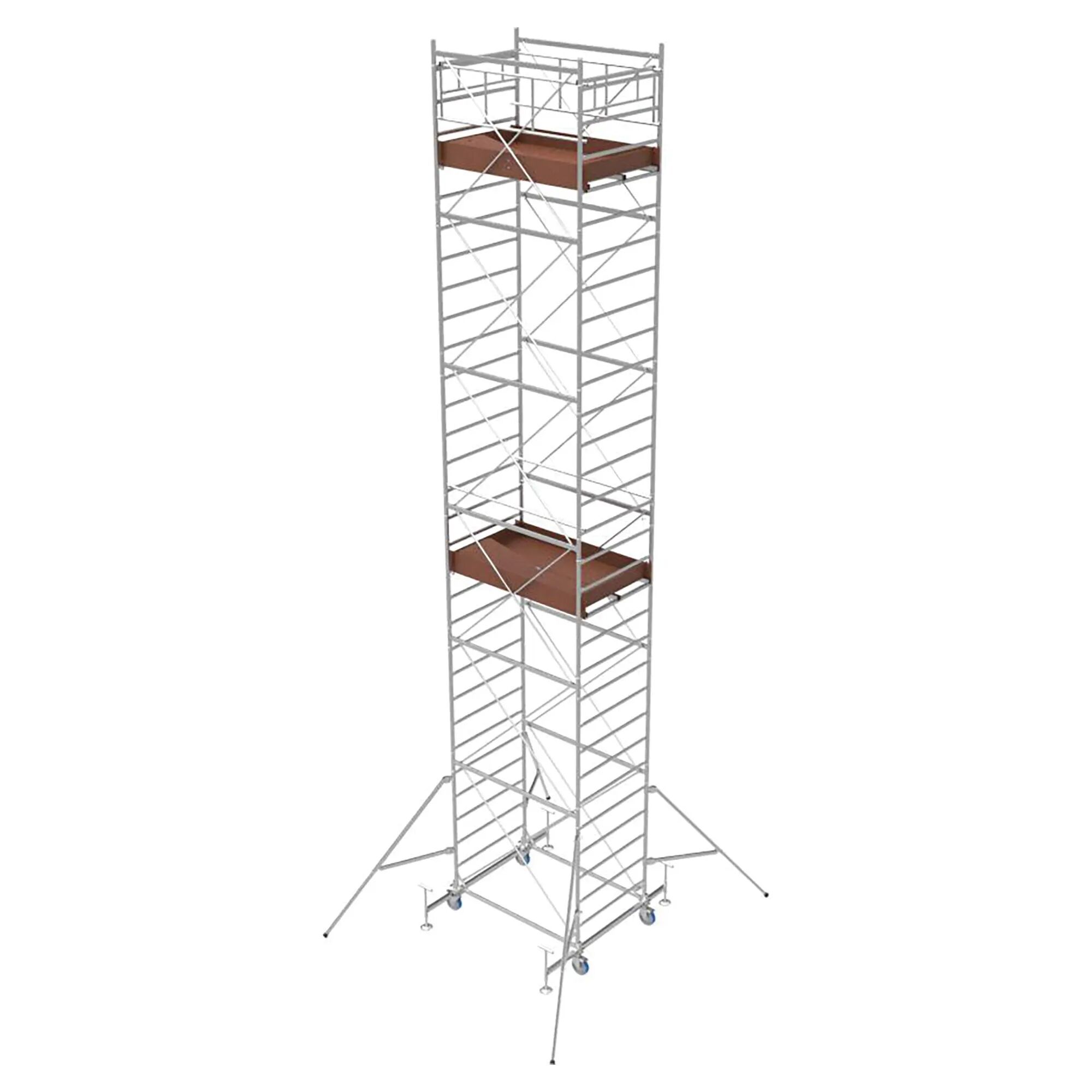 Tecnomat TRABATTELLO ACCIAIO SYSTEM120 9,5 m BASE 1,2x2 m 2 PIANI LAVORO DL.81/2008 PORTATA 390 kg