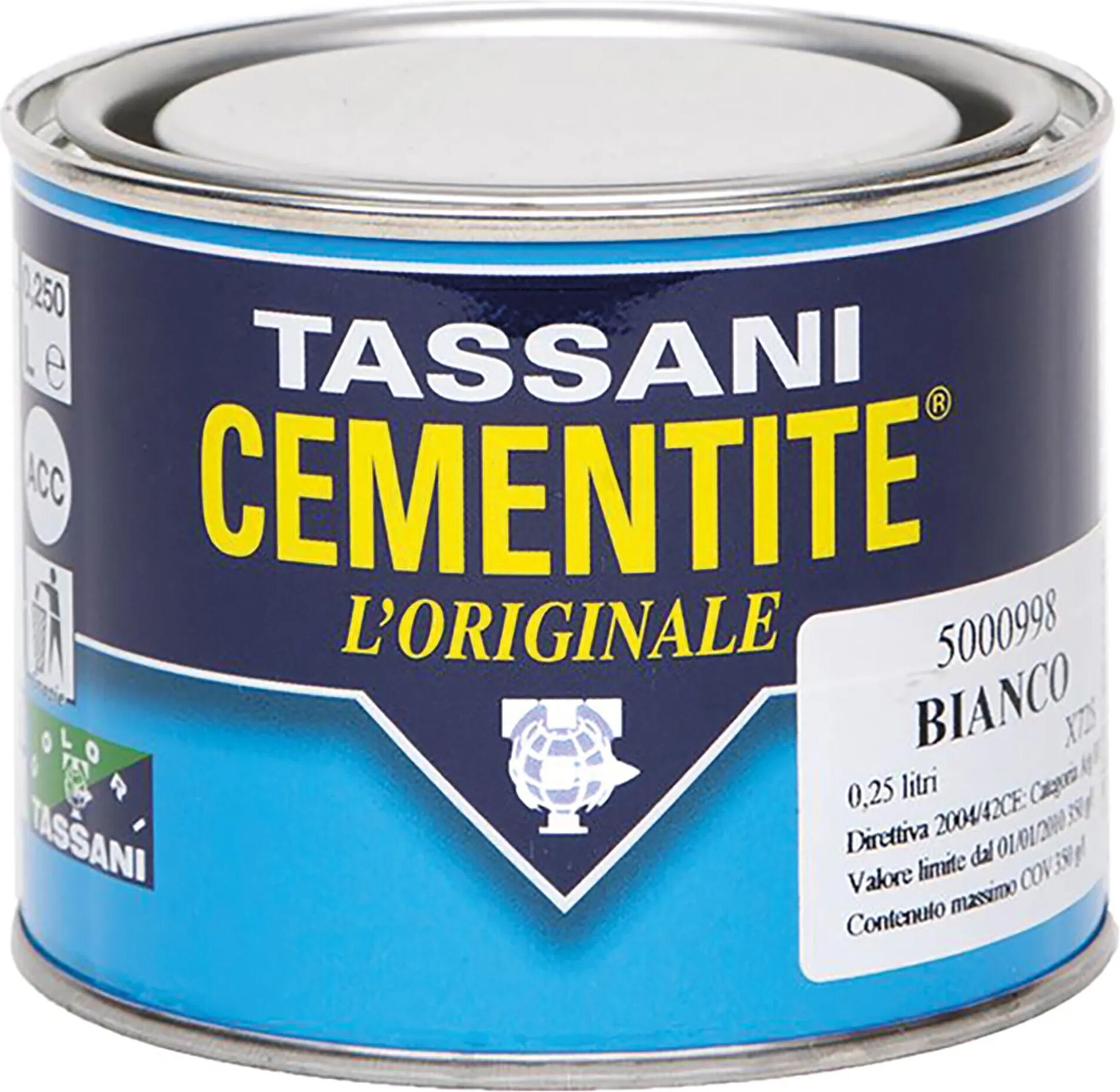 Tassani CEMENTITE BIANCA 0,250 l PER LEGNO METALLO MURATURA 9-10 m² CON 1 l