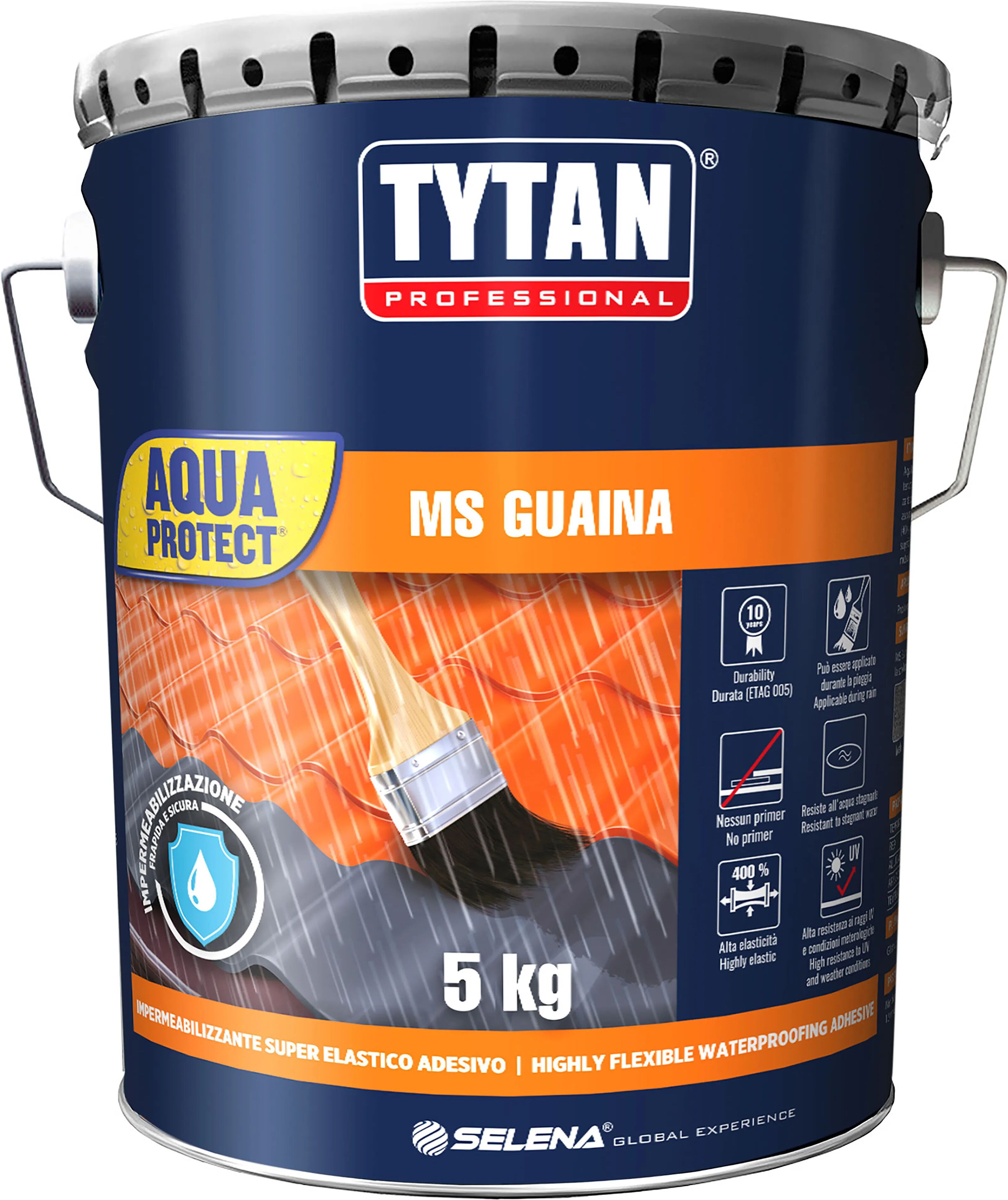 Tytan GUAINA LIQUIDA MS AQUA BLOCK 5 kg NERO SPESSORE 3 mm 3 kg CON 1 m² VERNICIABILE