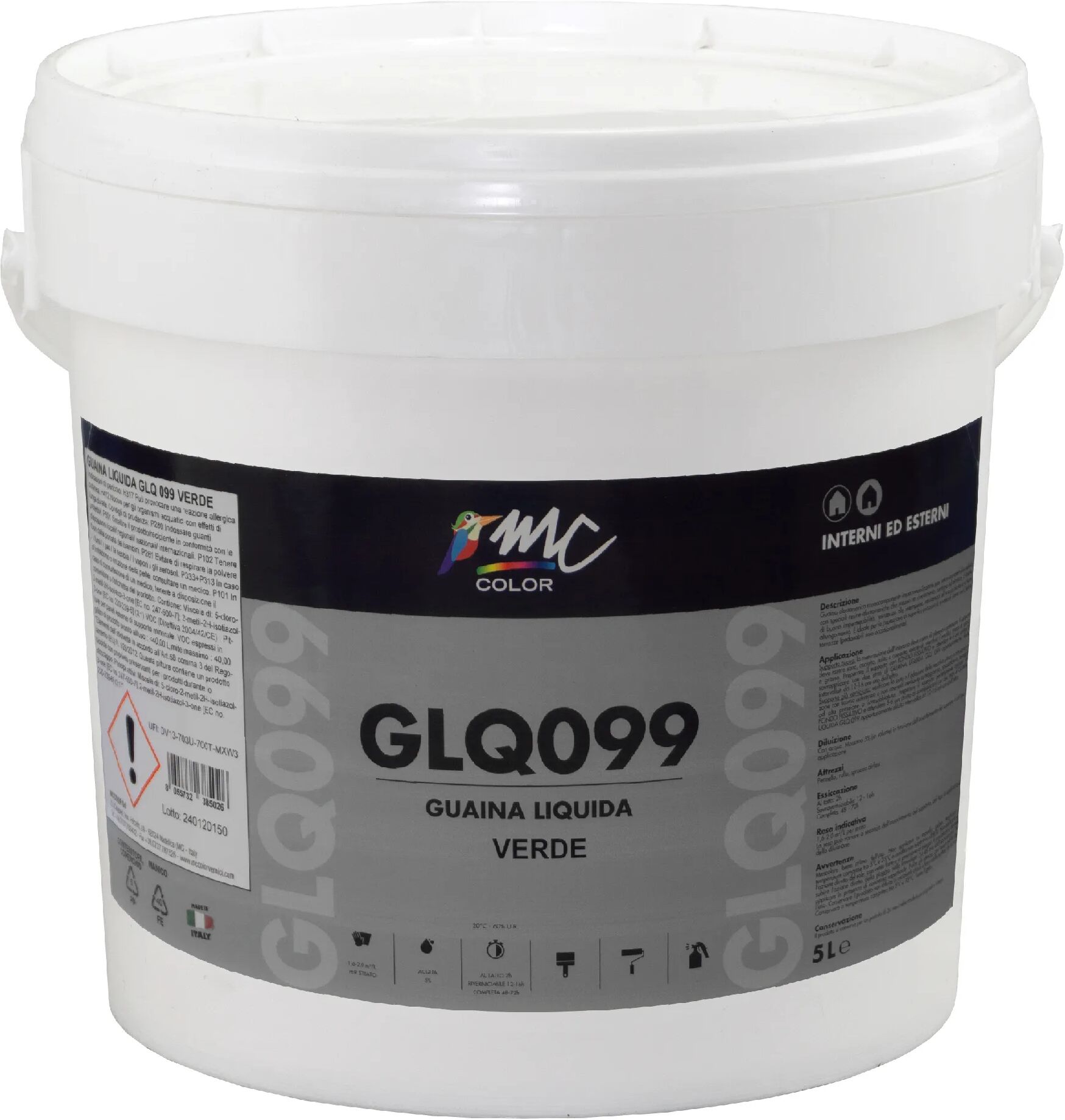 Tecnomat GUAINA LIQUIDA MC COLOR VERDE 15 l PER CEMENTO E FIBROCEMENTO 4,5 m² CON 1 l DILUITO