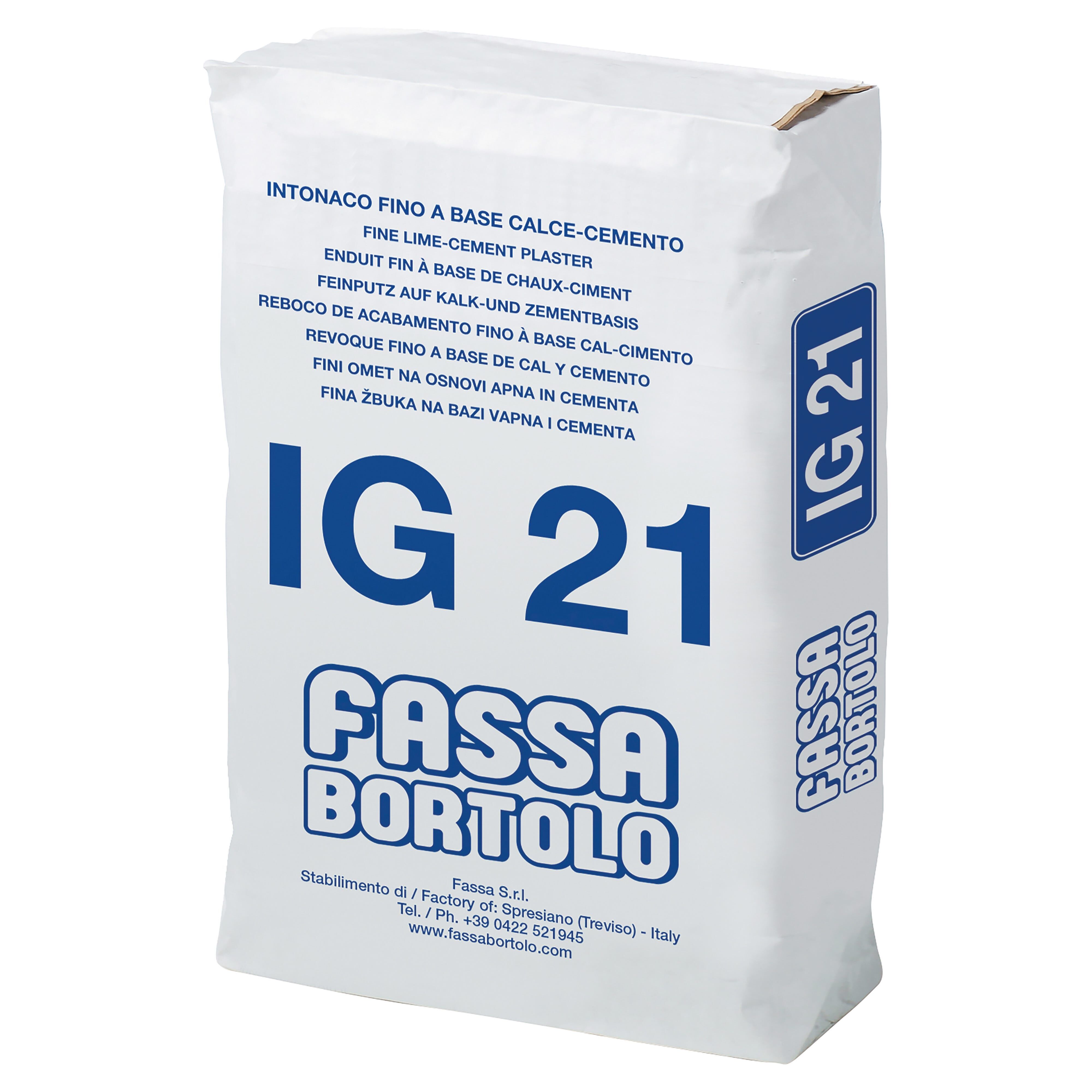 FASSA Intonaco Bianco Calce/cemento Ig21 Finitura Civile Su Intonaci Per Interni E Esterni 25 Kg