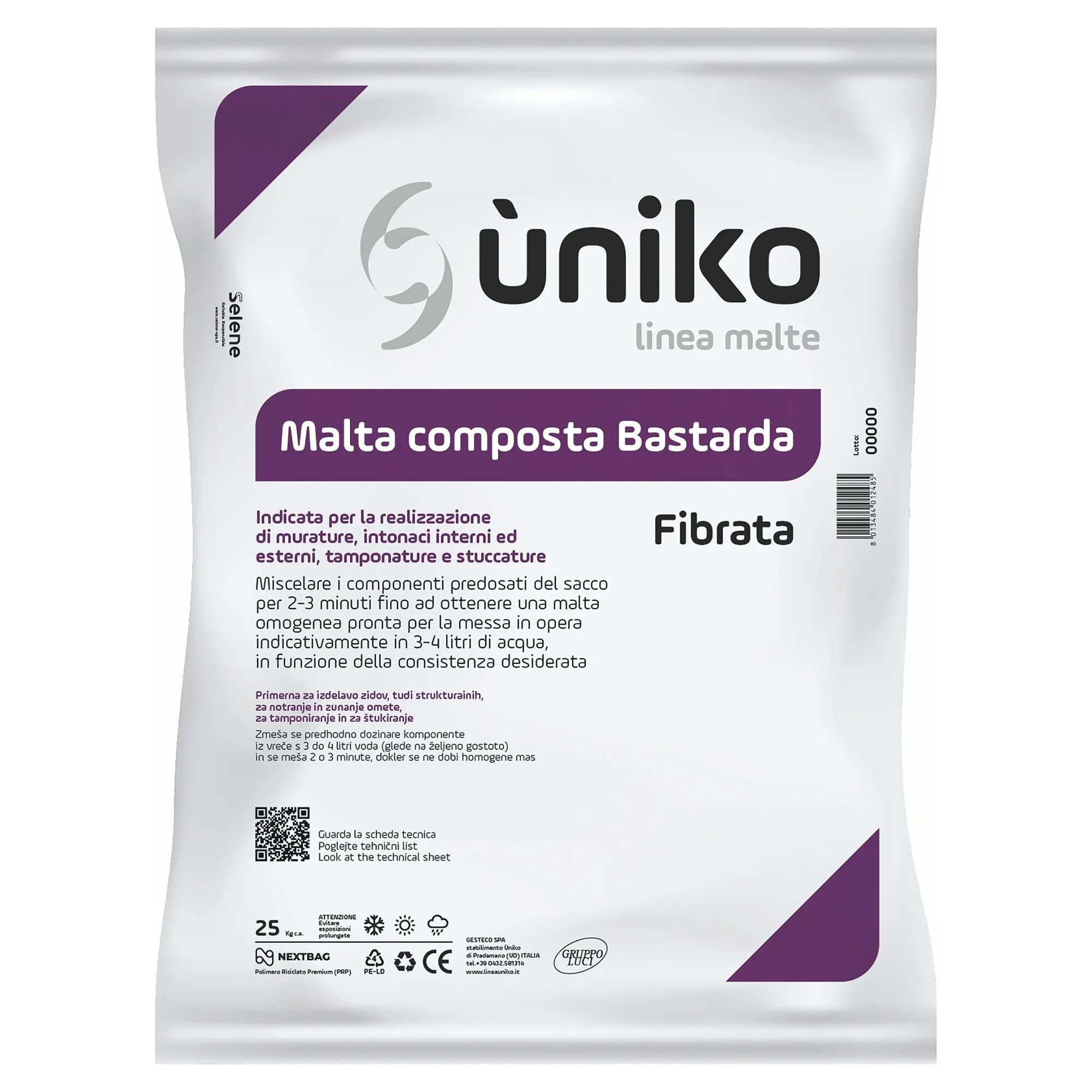 UNIKO Malta Bastarda Fibrata Linea Ùniko 25 Kg