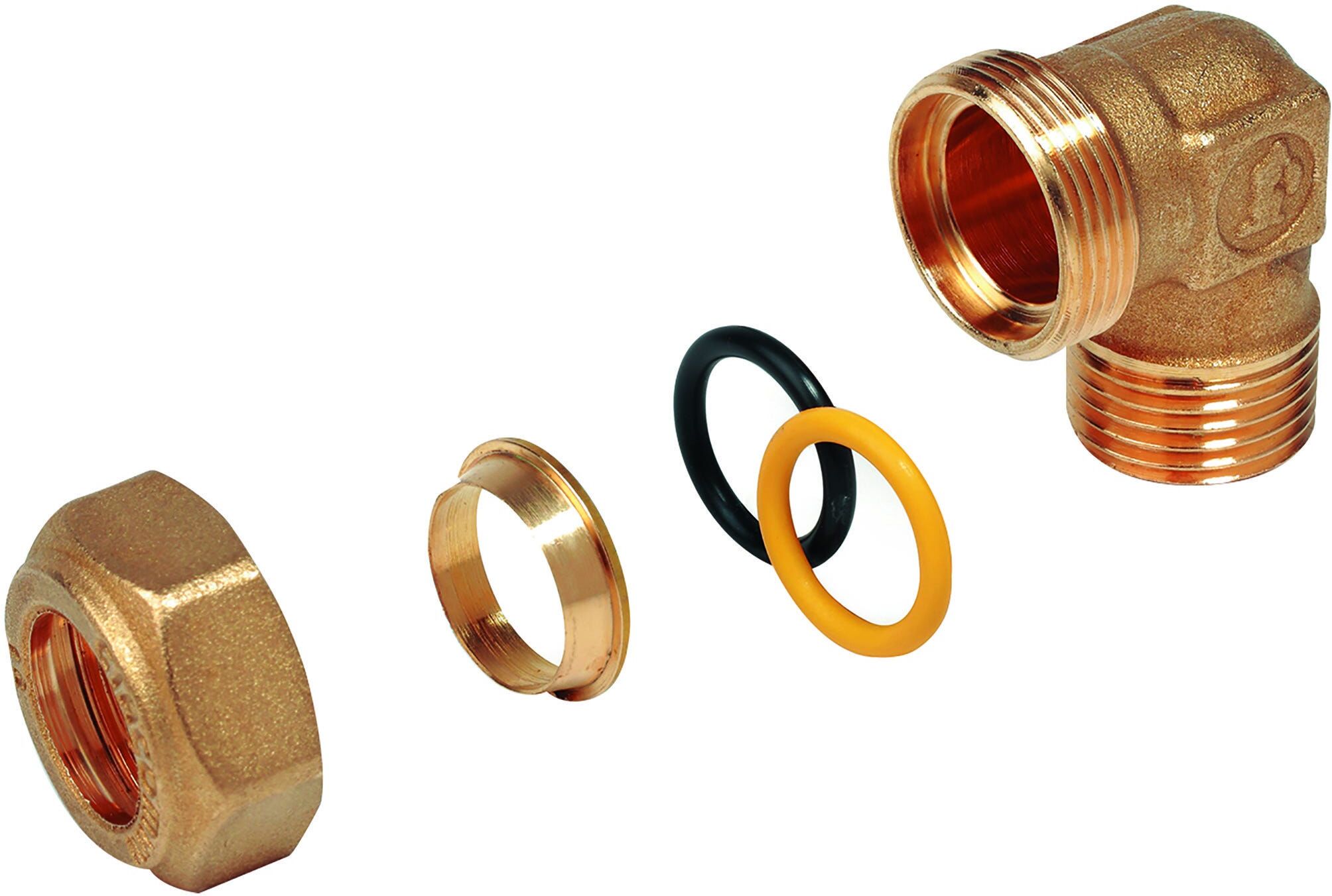 Gomito A Compressione Giacomini M 3/4'' X Ø 18 Mm Tubo Rame Omologato Acqua E Gas Gomito A Compressione Giacomini M 3/4'' X Ø 18 Mm Tubo Rame Omologato Acqua E Gas