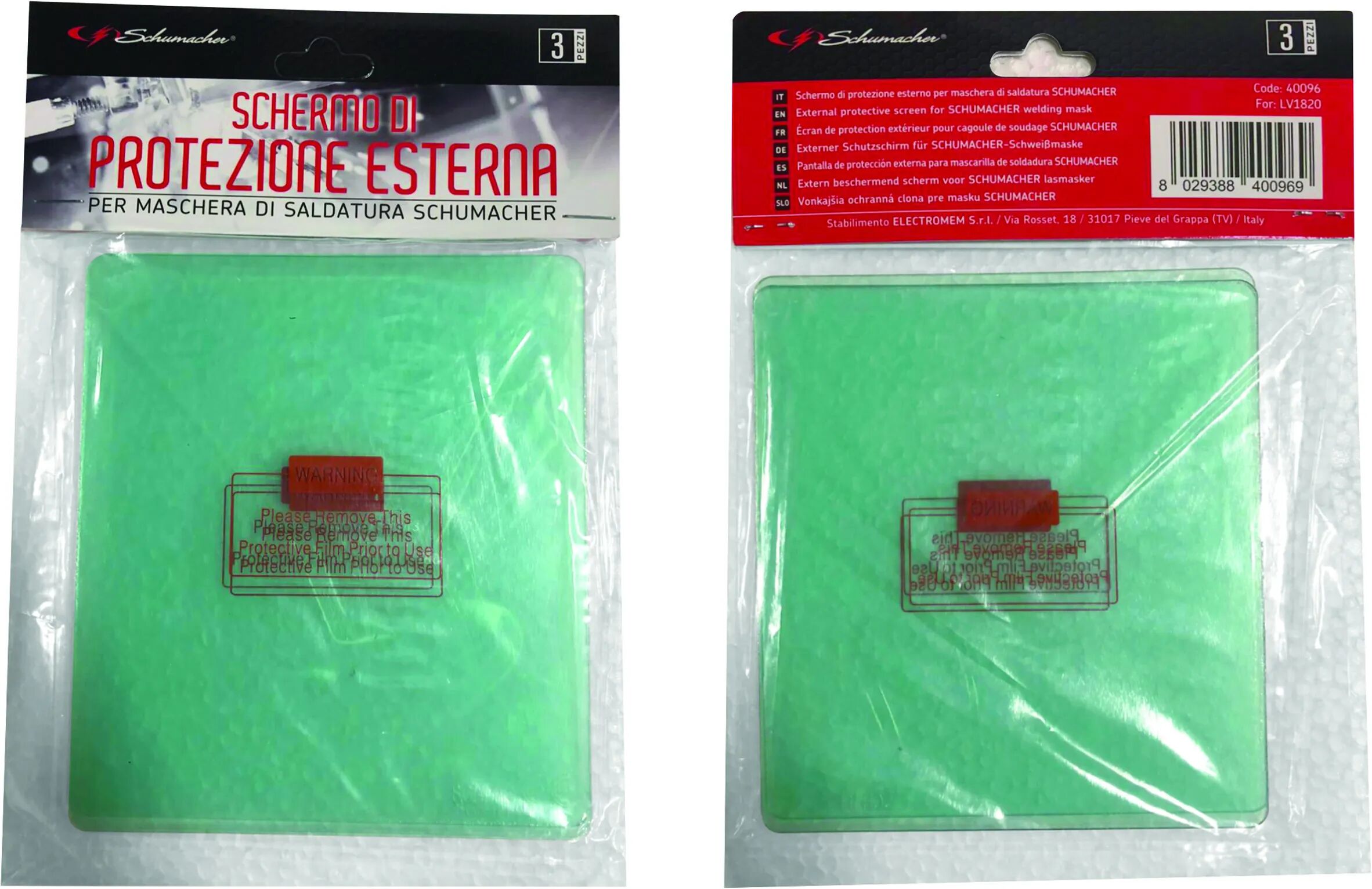 3 Vetri Interni Esterni Schumacher Ricambio Maschera 600311 3 Vetri Interni Esterni Schumacher Ricambio Maschera 600311