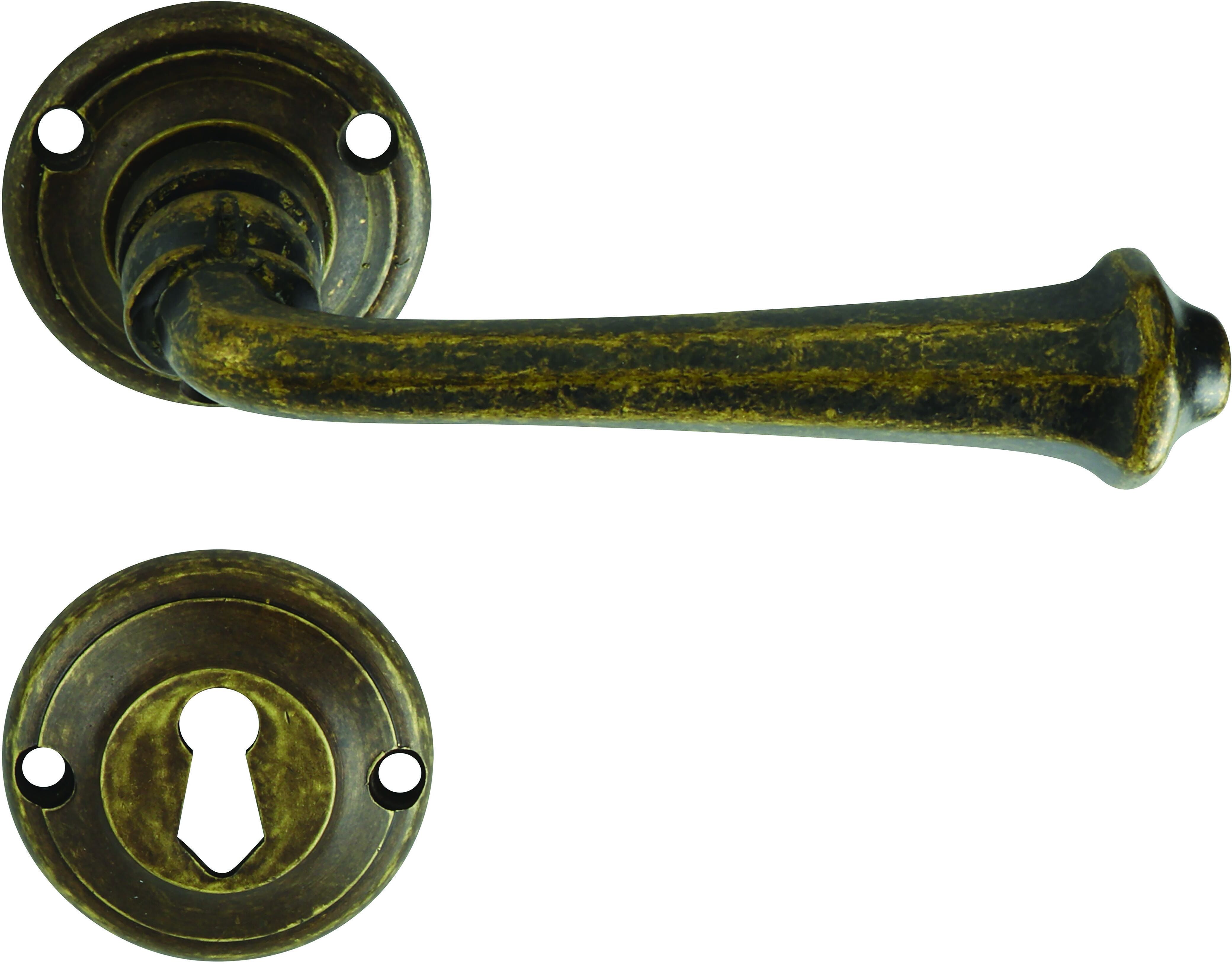 COTTALI Maniglia A Rosetta  - Lucca Ottone Anticato Bronzato Quadro 8 Mm COTTALI Maniglia A Rosetta  - Lucca Ottone Anticato Bronzato Quadro 8 Mm