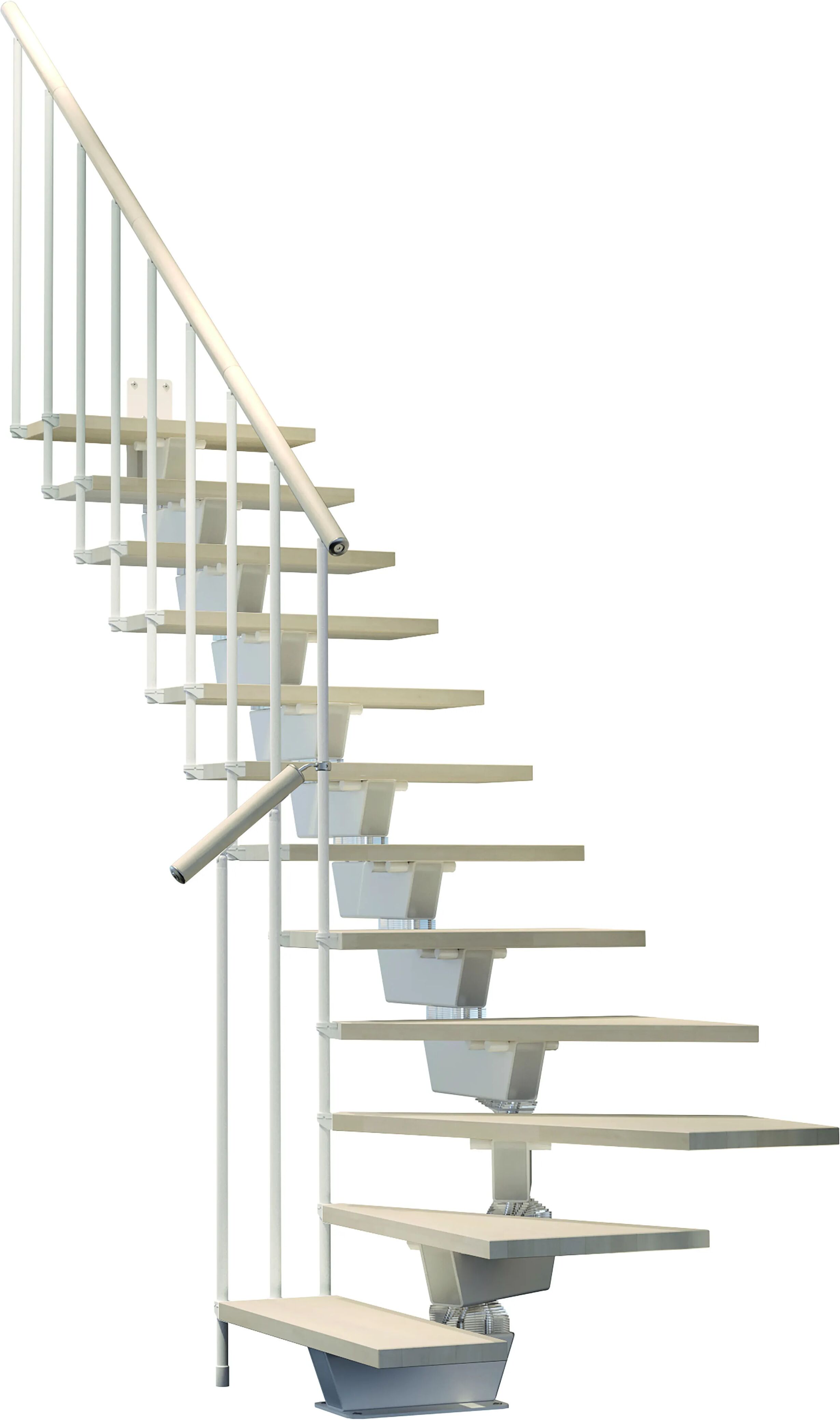 Scala A Giorno Maxi A L (Un Giro) 12 Gradini In Legno Di Faggio Sbiancato Acciaio Bianco Scala A Giorno Maxi A L (Un Giro) 12 Gradini In Legno Di Faggio Sbiancato Acciaio Bianco