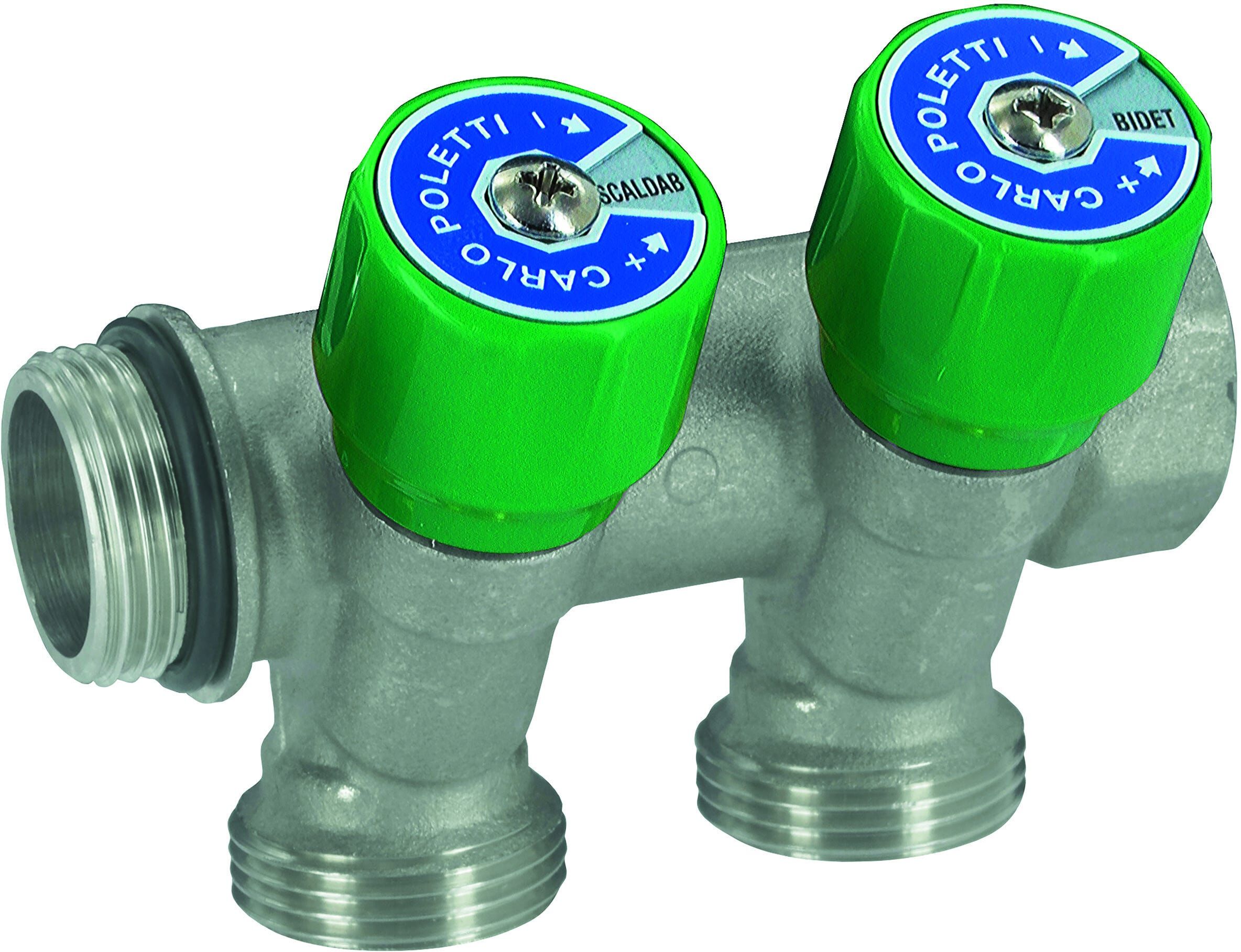 Collettore Sanitario Poletti C522 2 Vie 3/4'' Eurocono Int. 40 Mm Ingr. 3/4'' Con Autotenuta Collettore Sanitario Poletti C522 2 Vie 3/4'' Eurocono Int. 40 Mm Ingr. 3/4'' Con Autotenuta