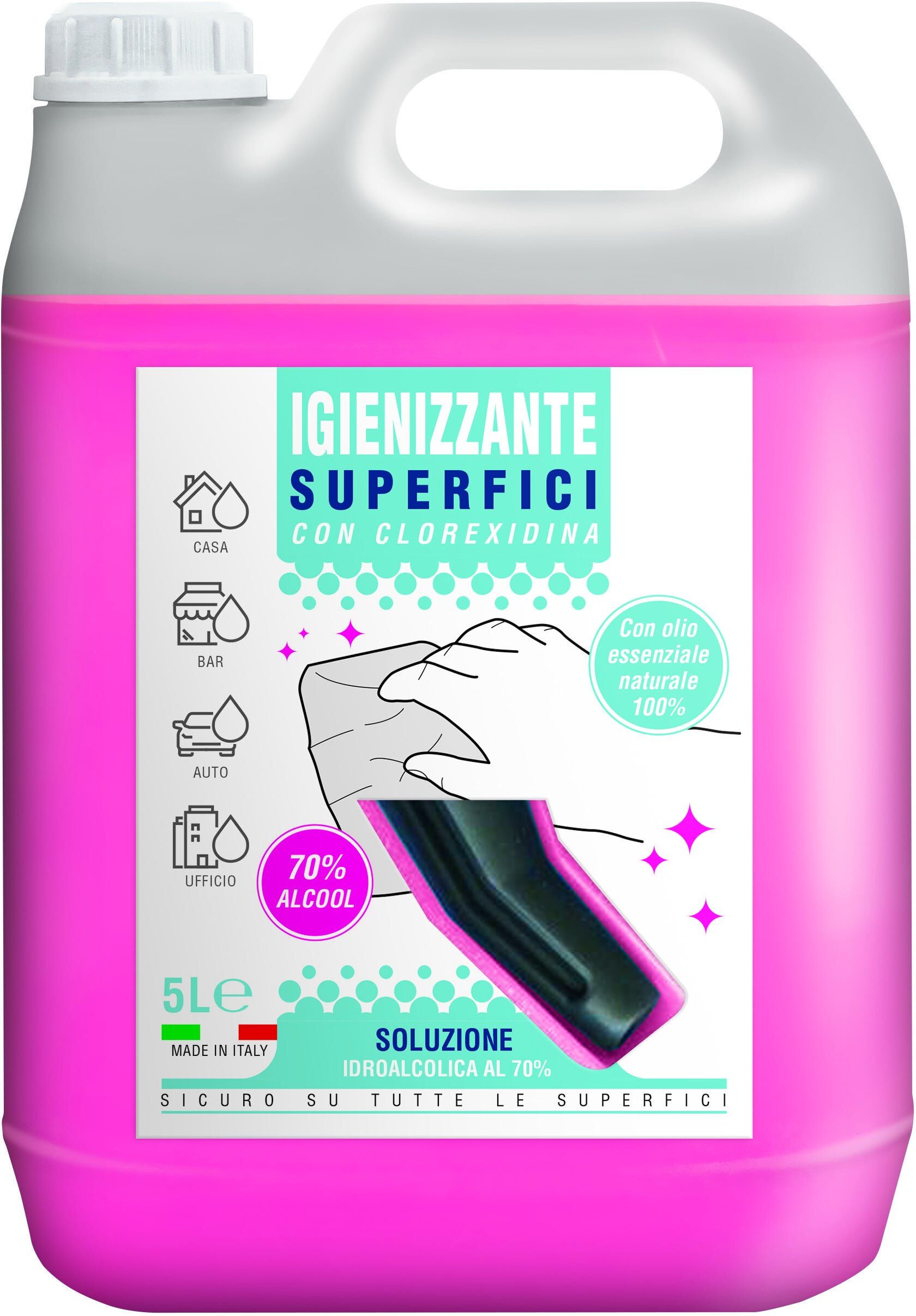 Igienizzante Superfici Labor Idroalcolic 70% Con Clorexidina E Olio Naturale 5 L Igienizzante Superfici Labor Idroalcolic 70% Con Clorexidina E Olio Naturale 5 L