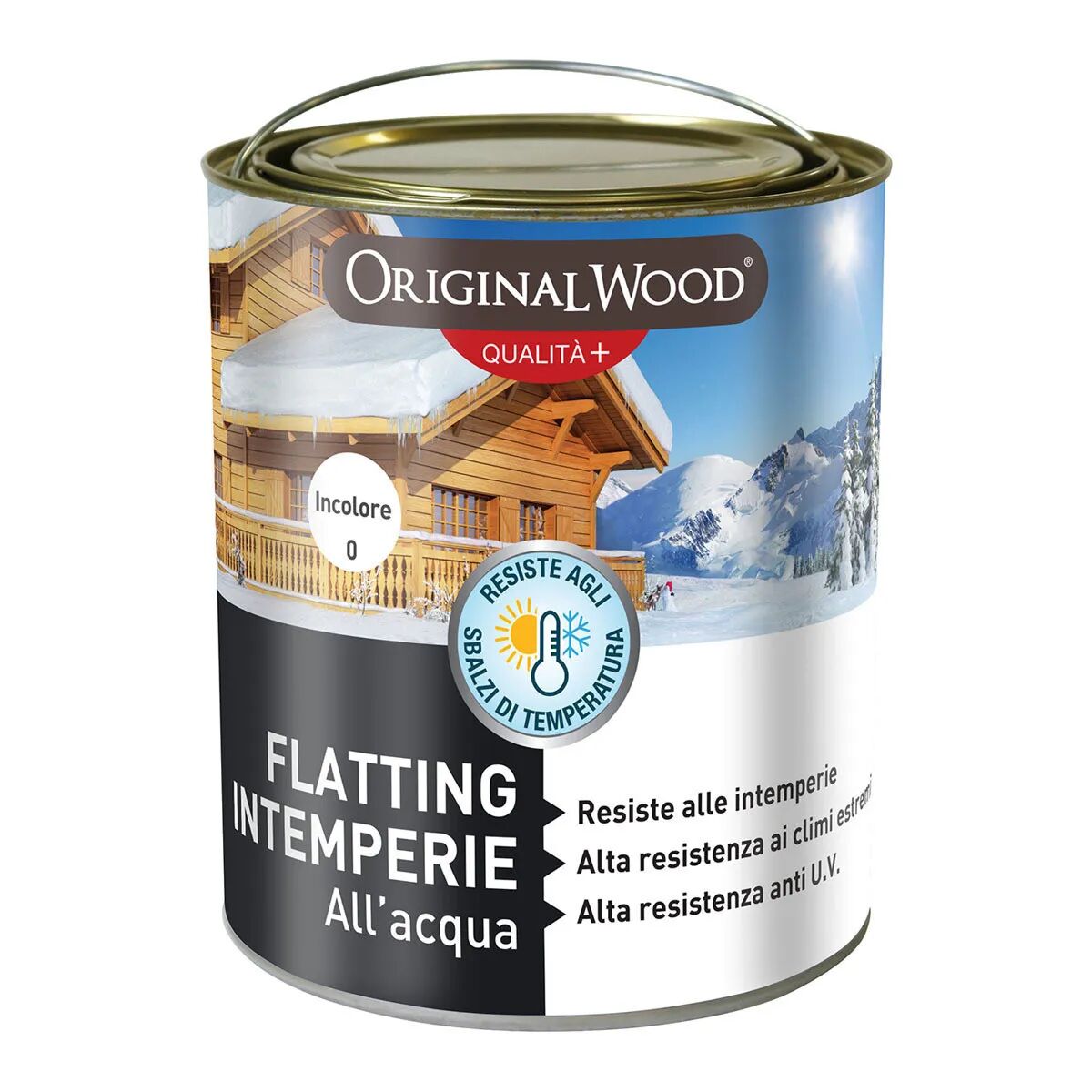 ORIGINALWOOD Flatting Acqua Original Wood Qualita'+ 2,5 L Incolore Lucido Pronto Uso 12 M² Con 1 L