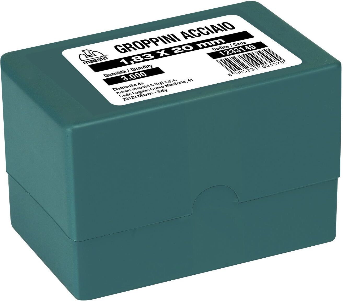 MAESTRI 3000 Groppini  Ø 1,83 Mm Acciaio 20 Mm Per Chiodatrice Ro-Ma Concrete MAESTRI 3000 Groppini  Ø 1,83 Mm Acciaio 20 Mm Per Chiodatrice Ro-Ma Concrete