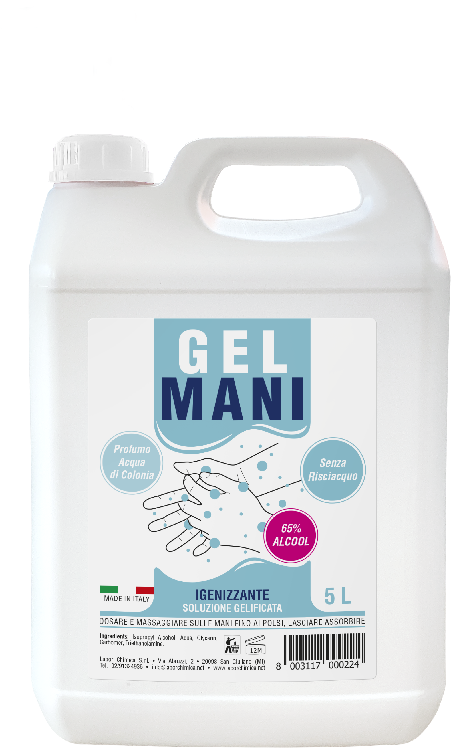 Gel Igienizzante Per Mani Labor 5 L 65% Alcool Gel Igienizzante Per Mani Labor 5 L 65% Alcool