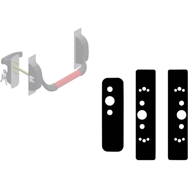 iseo kit 3 placche  mascheramento fori per maniglione antipanico