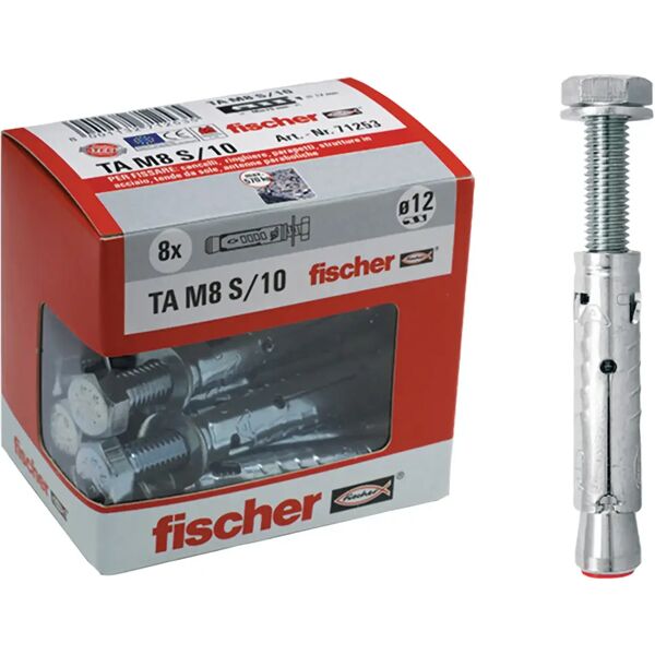 fischer tasselli acciaio  tam 8 s/10y 12x56 mm 8 pezzi con vite 8x65 mm