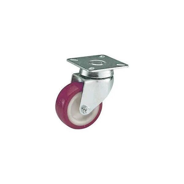 rocarr ruota Ø 60 mm portata 50 kg nylon rosso supporto a piastra girevole