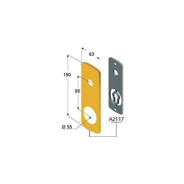 tecnomat kit cover disec per protettore/maniglia ottone lucido da esterno per porta blindata