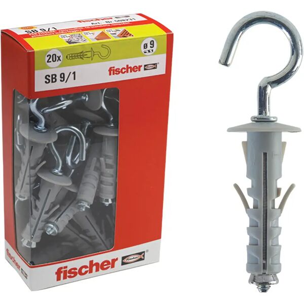 fischer tasselli nylon  sb 9/1 9x40 mm 20 pezzi con occhiolo aperto