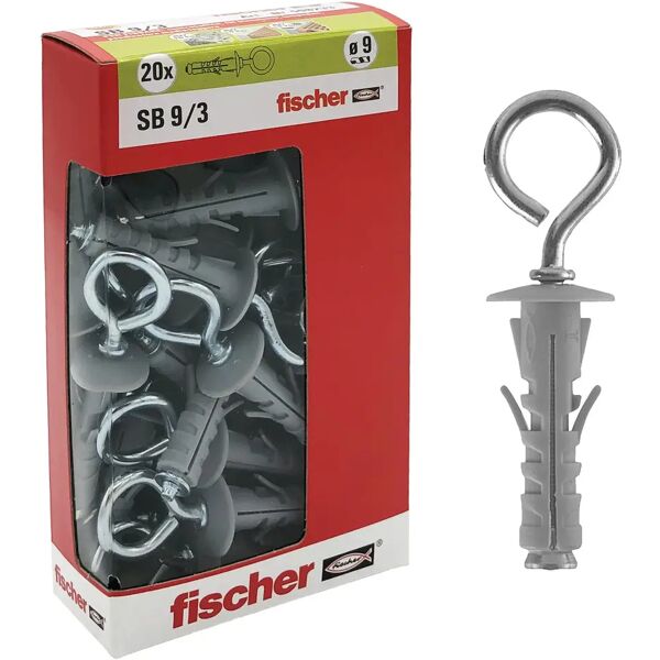 fischer tasselli nylon  sb 9/3 9x40 mm 20 pezzi con occhiolo chiuso