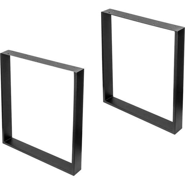 emuca gambe rettangolari per tavolo 600x80x720 mm acciaio nero 2 pezzi