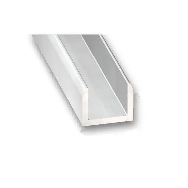 arcansas profilo u alluminio 10x15x1 mm 2 m argento brillante