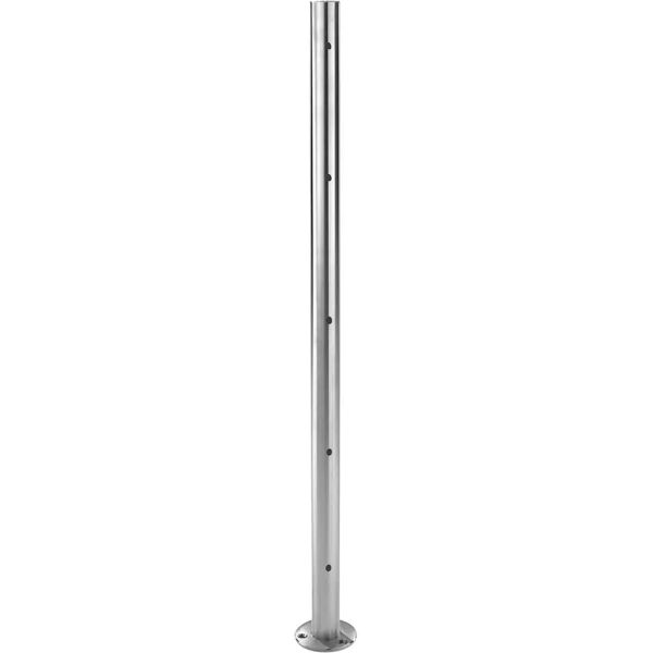 pro_metal_design montante ancoraggio pavimento inox 316 Ø 42,4 mm h 1000 mm con 5 fori passanti Ø 8 mm