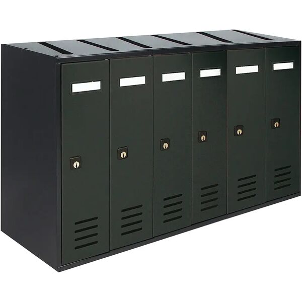 alubox casellario 6 posti per interni  cubo acciaio zincato grigio 53x38,5x25 cm (lxhxp)