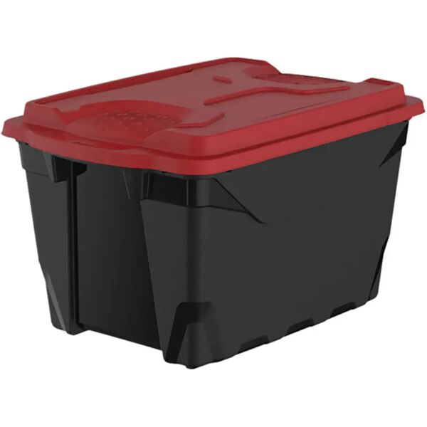 mazzei box con coperchio 57x33x39 cm (lxhxp) 40 l colore nero rosso