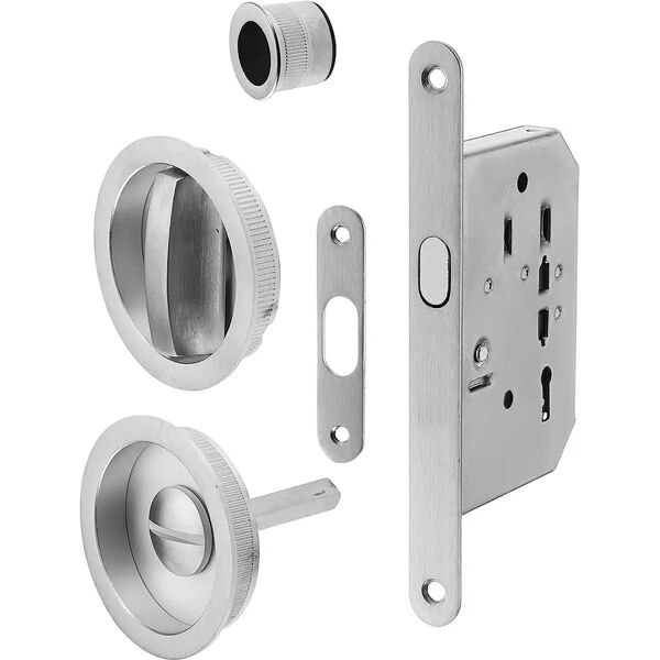 bonaiti kit wc  maniglia e serratura e50 mm per porta scorrevole cromo satinato