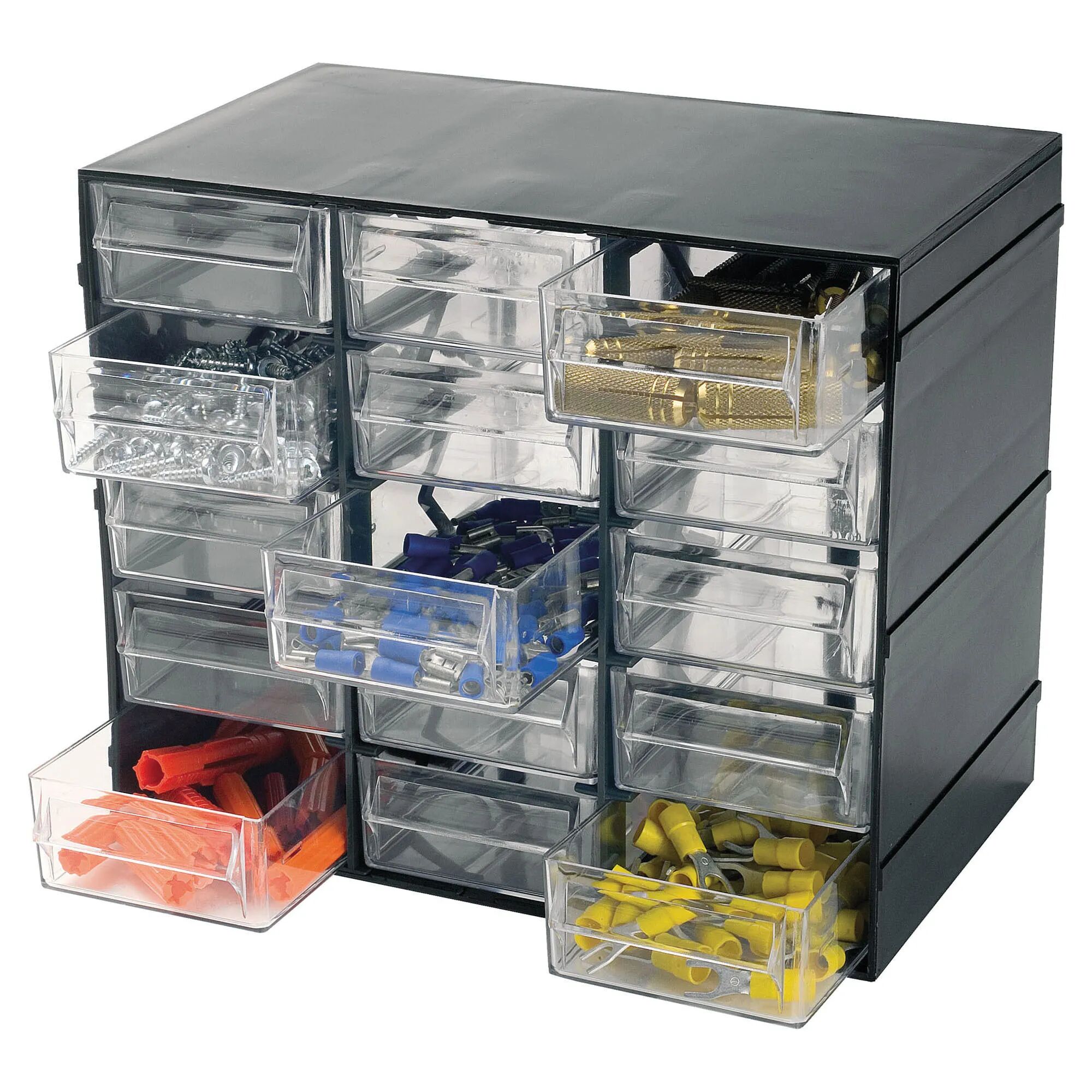 tecnomat cassettiera portaminuterie art plast 15 cassetti trasparenti 228x140x190 mm( lxpxh)
