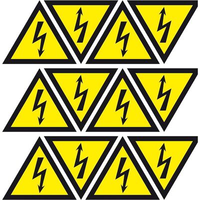 Nuova Algis TARGA ADESIVA TENSIONE ELETTRICA IN PVC 3,4 cm 12 PEZZI Nuova Algis TARGA ADESIVA TENSIONE ELETTRICA IN PVC 3,4 cm 12 PEZZI