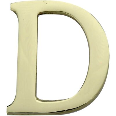 Cottali LETTERA ''D'' 50 mm OTTONE LUCIDO VERNICIATO Cottali LETTERA ''D'' 50 mm OTTONE LUCIDO VERNICIATO