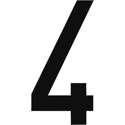 Nuova Algis CARATTERE ADESIVO TARGHE NERO "4" IN PVC H 8 cm Nuova Algis CARATTERE ADESIVO TARGHE NERO "4" IN PVC H 8 cm