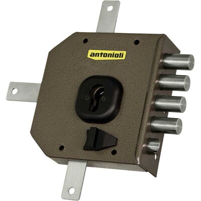 Antonioli SERRATURA APPLICARE QUINTUPLICE CIL 25mm E60mm DESTRA CON SCROCCO Antonioli SERRATURA APPLICARE QUINTUPLICE CIL 25mm E60mm DESTRA CON SCROCCO